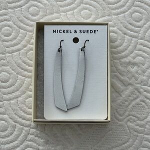 Nickel & Suede earrings (vintage) in Silver